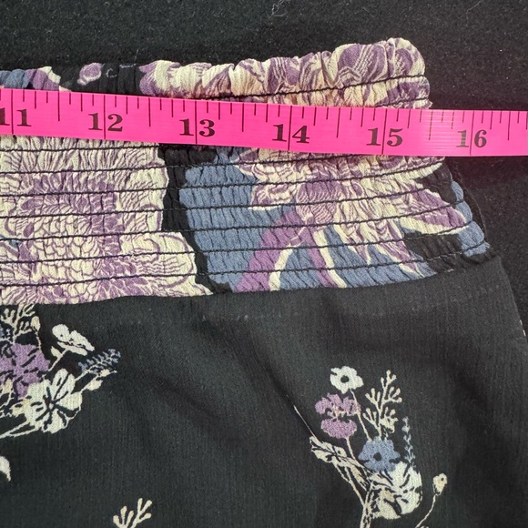 Black and Lavender Floral Maxi Skirt - Picture 10 of 11